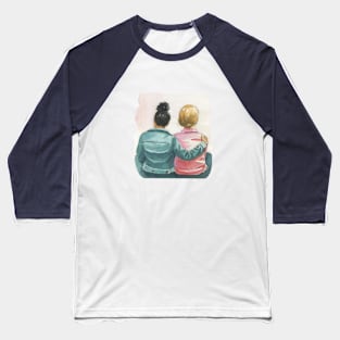 Watercolor Lesbian Couple Creative Gift Baseball T-Shirt